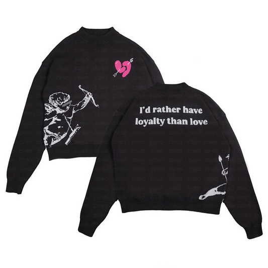 Loyalty Over Love Cupid Knit Sweater