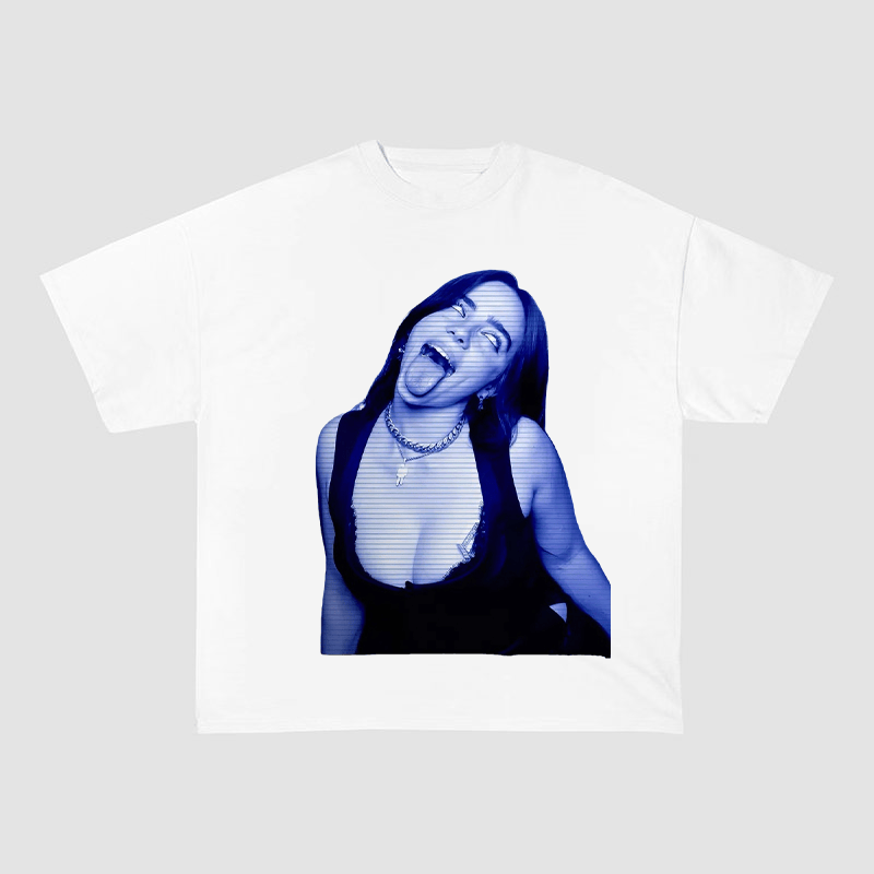 BILLIE EILISH BLUE OVERSIZED HEAVYWEIGHT COTTON TEE-60026